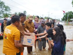 5 Desa dikepung banjir, Pj Bupati Bolmut Sirajudin bersama pasukan turun langsung beri bantuan makanan dan obat-obatan